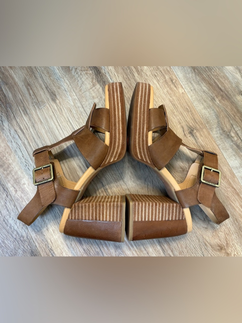 LIKE NEW Kork-Ease Macey Ankle Strap Sandal Leather Size 8 - Picture 8 of 13